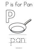P is for Pan Coloring Page