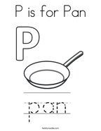 P is for Pan Coloring Page
