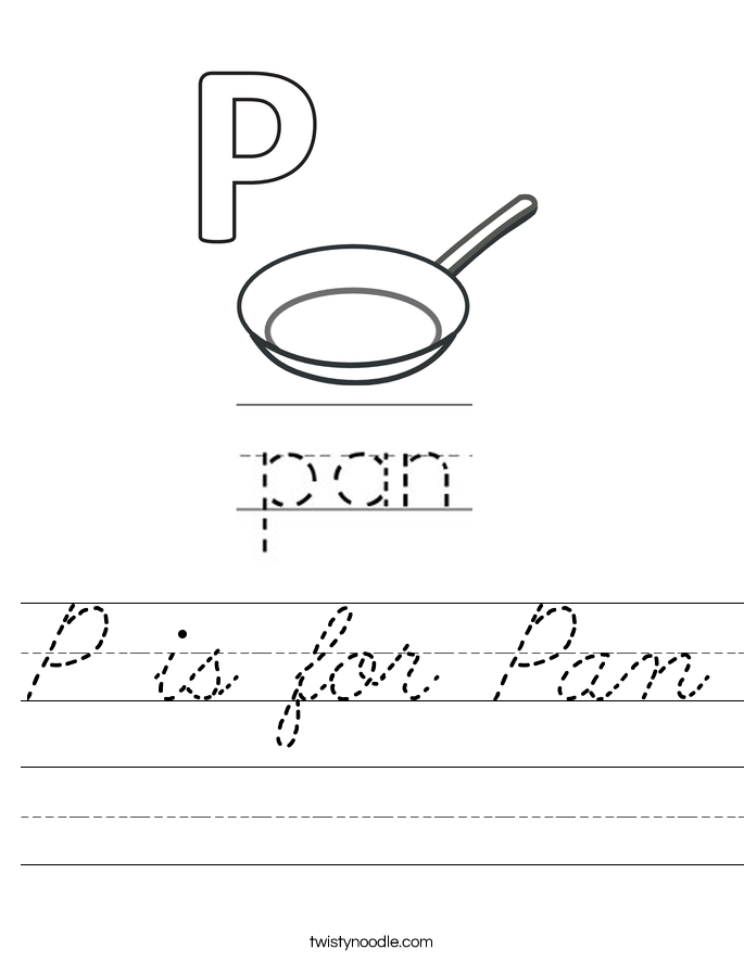 P is for Pan Worksheet