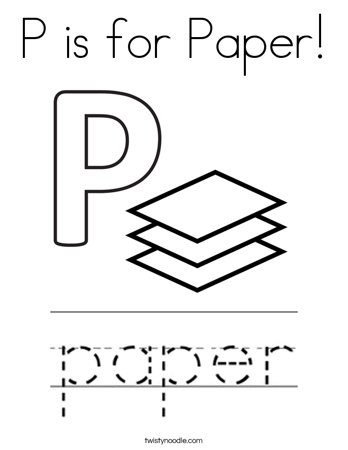 P is for Paper! Coloring Page