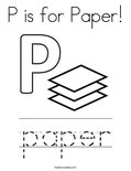 P is for Paper! Coloring Page