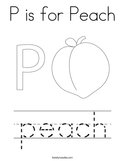 P is for Peach Coloring Page