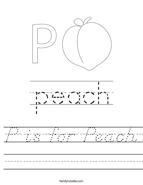 P is for Peach Worksheet