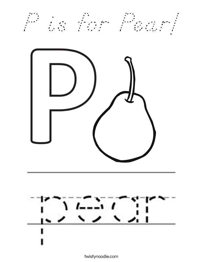 P is for Pear! Coloring Page