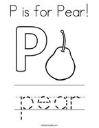 P is for Pear Coloring Page