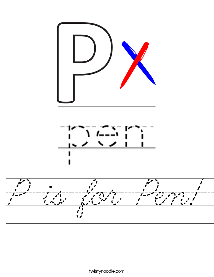P is for Pen! Worksheet