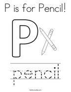 P is for Pencil Coloring Page