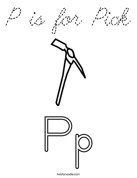 P is for Pick Coloring Page