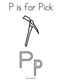 P is for Pick Coloring Page