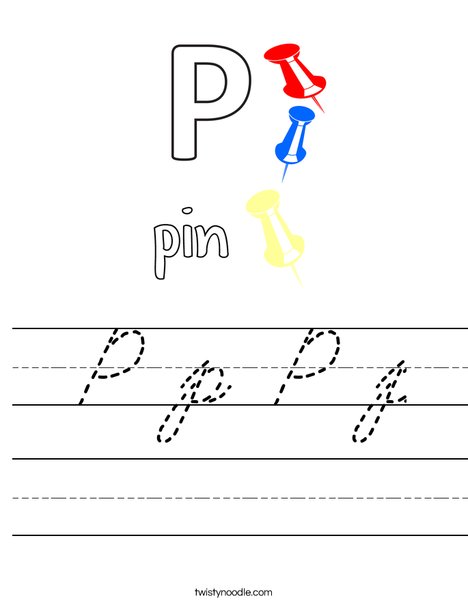 P is for Pin Worksheet