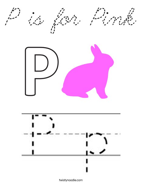 P is for Pink Coloring Page