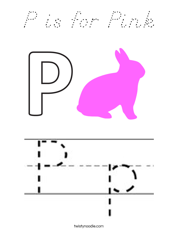 P is for Pink Coloring Page