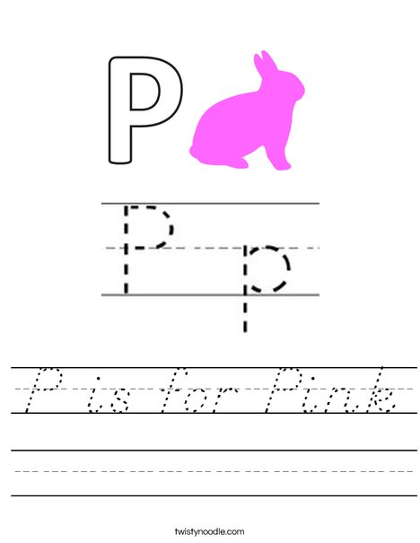 P is for Pink Worksheet