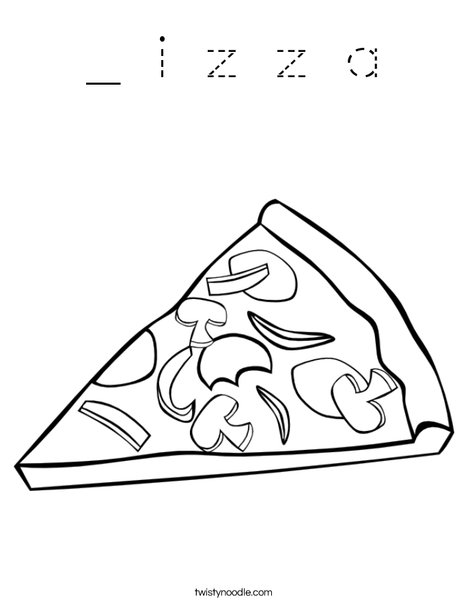 P is for Pizza Coloring Page