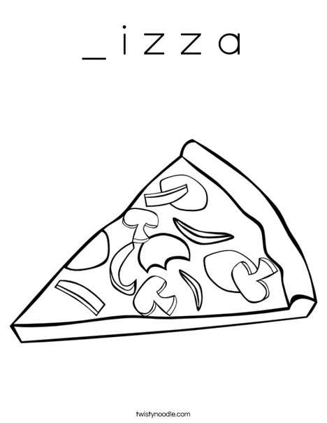 P is for Pizza Coloring Page