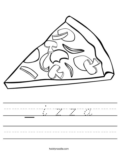 P is for Pizza Worksheet