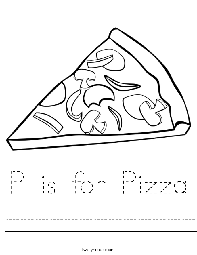 P is for Pizza Worksheet - Twisty Noodle