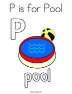 P is for Pool Coloring Page