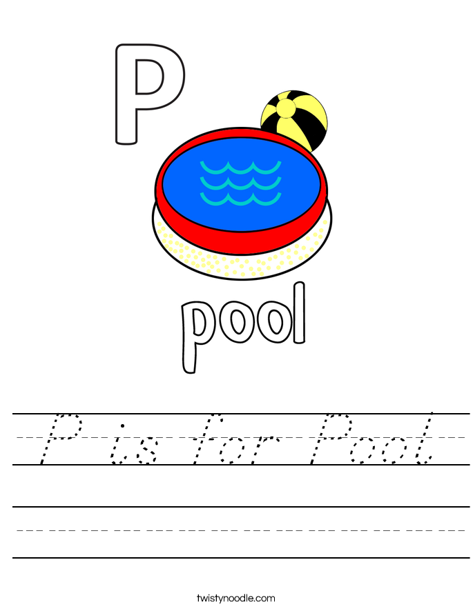 P is for Pool Worksheet