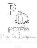 P is for Pumpkin! Worksheet
