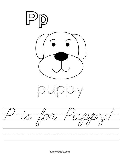P is for Puppy Worksheet
