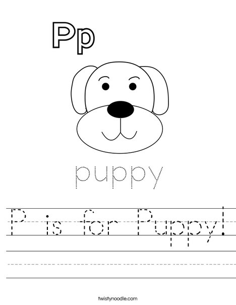 P is for Puppy Worksheet