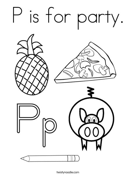 P is for Coloring Page