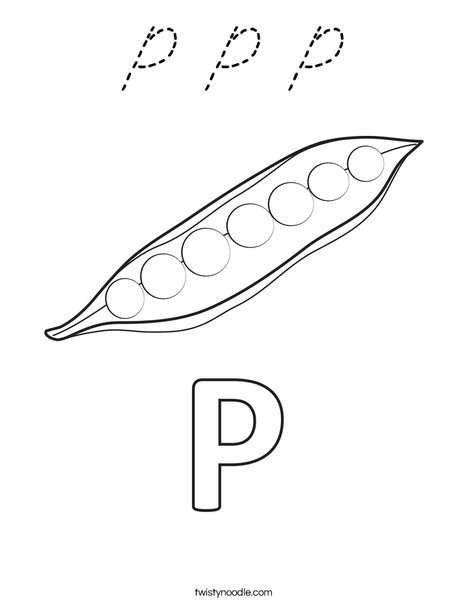 P Peas Coloring Page