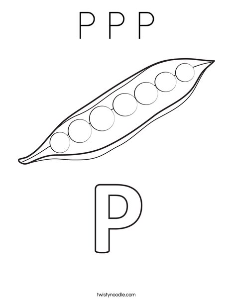 P Peas Coloring Page