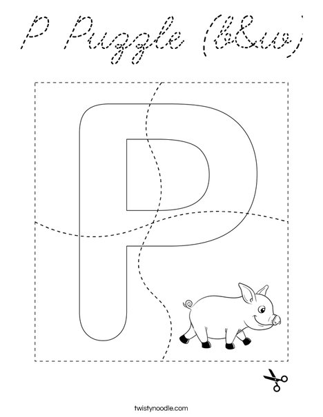 P Puzzle (b&w) Coloring Page