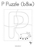 P Puzzle (b&w) Coloring Page