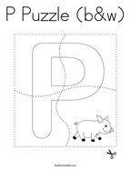 P Puzzle (b&w) Coloring Page