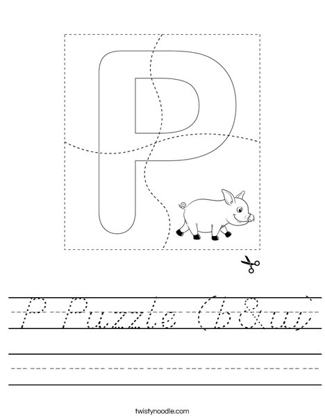 P Puzzle (b&w) Worksheet