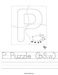 P Puzzle (b&w) Worksheet