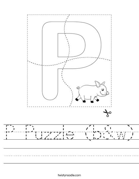 P Puzzle (b&w) Worksheet