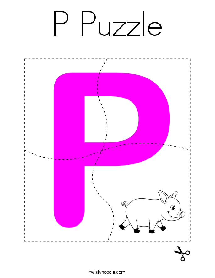 P Puzzle Coloring Page