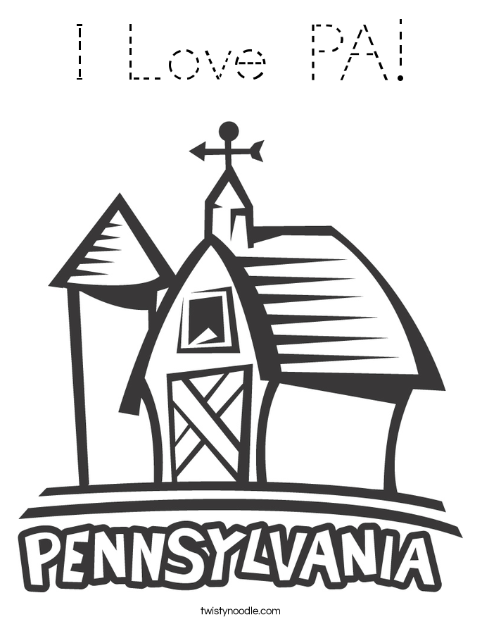 I Love PA! Coloring Page