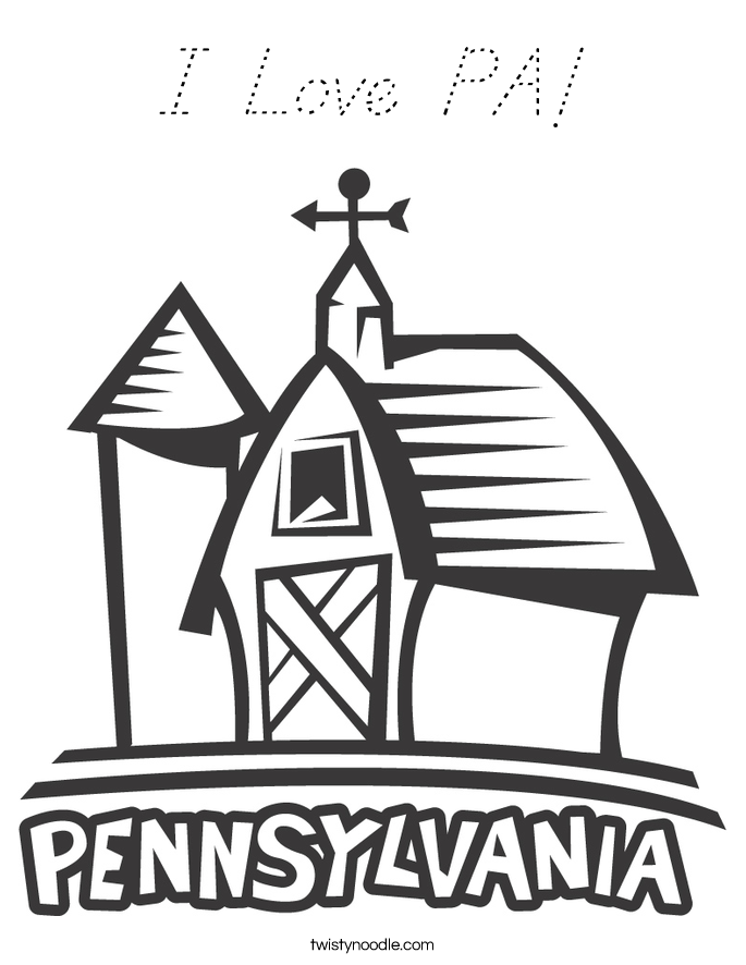 I Love PA! Coloring Page