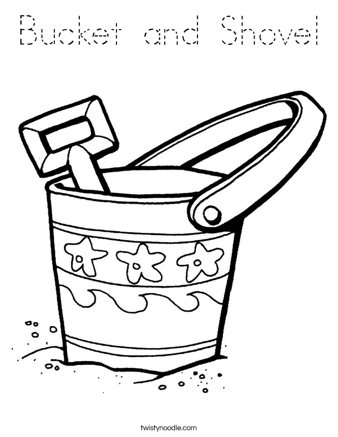 Bucket and Shovel Coloring Page