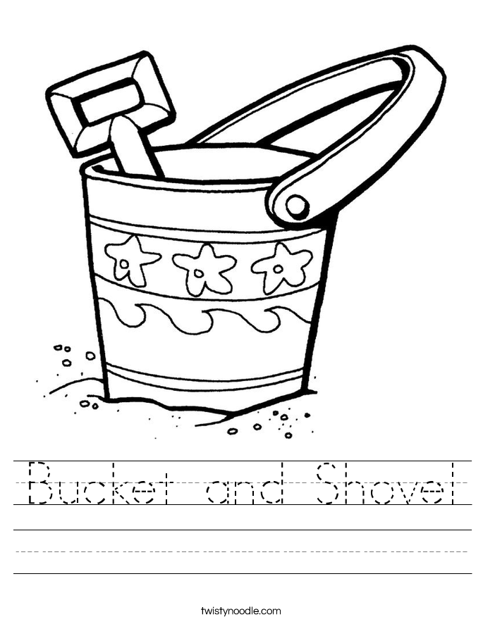 Bucket and Shovel Worksheet