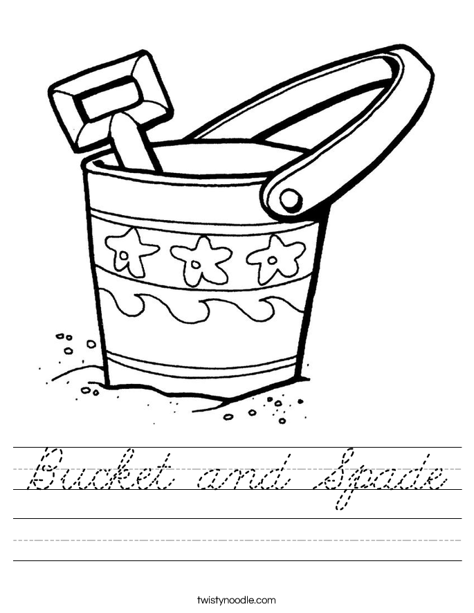 Bucket and Spade Worksheet