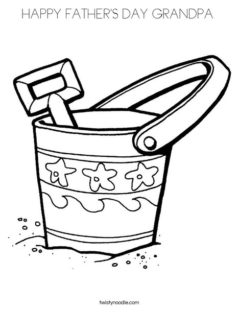 Pail and Shovel Coloring Page