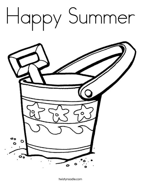 Happy Summer Coloring Page - Twisty Noodle