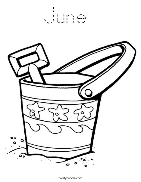 Pail and Shovel Coloring Page