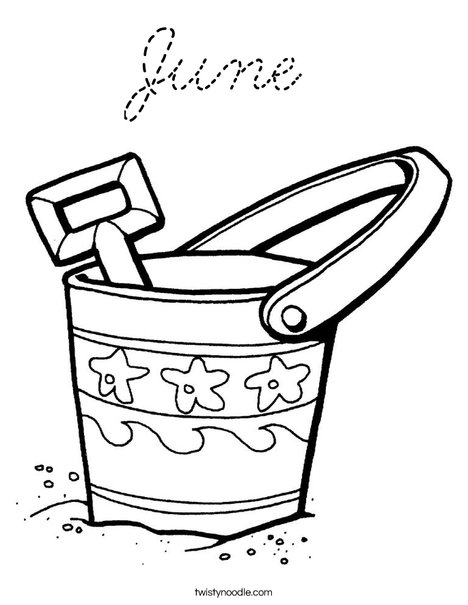 Pail and Shovel Coloring Page