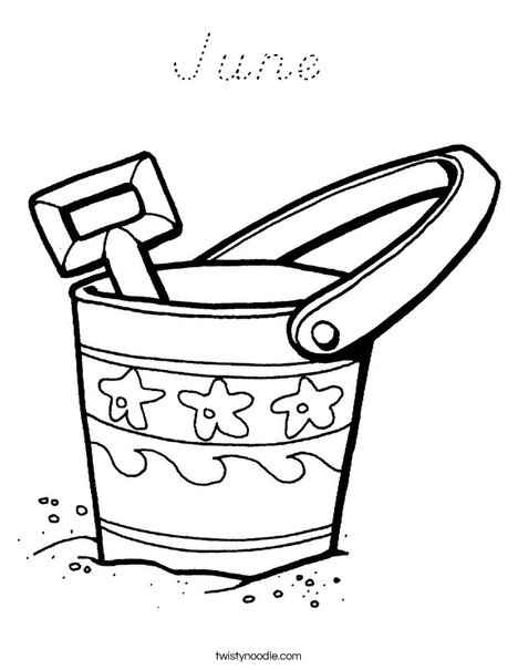 Pail and Shovel Coloring Page