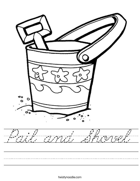 Pail and Shovel Worksheet