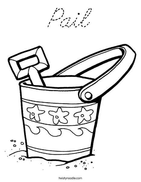 Pail and Shovel Coloring Page