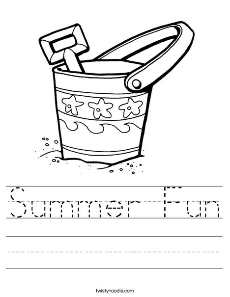 Pail and Shovel Worksheet