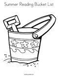 Summer Reading Bucket List Coloring Page